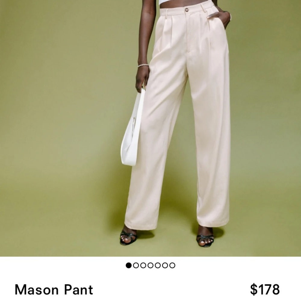 Reformation Mason Pants in Oyster